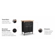 Homestyles Dolly Madison Engineered Wood Kitchen Cart in Black/Natural Maple Top