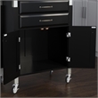 Homestyles Dolly Madison Engineered Wood Kitchen Cart in Black/Natural Maple Top