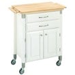 Homestyles Dolly Madison Wood Rolling Kitchen Cart in Off White