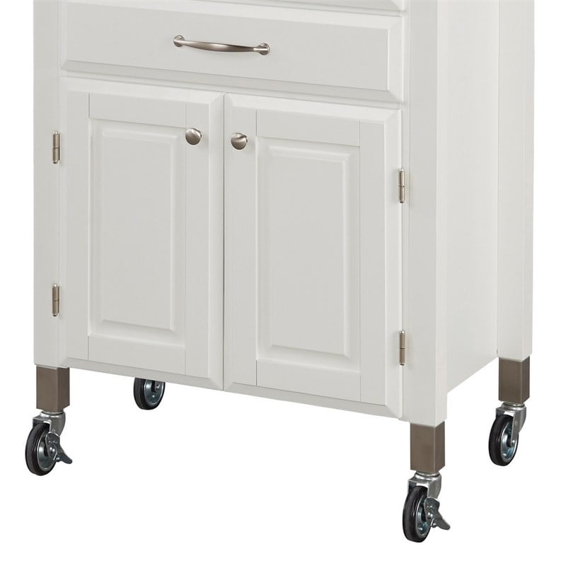 Homestyles Dolly Madison Wood Rolling Kitchen Cart in Off White