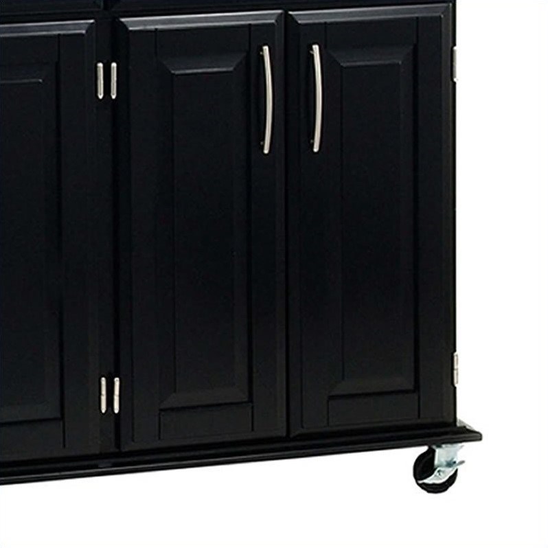 Homestyles Dolly Madison Wood Rolling Kitchen Cart in Black