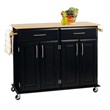 Homestyles Dolly Madison Wood Rolling Kitchen Cart in Black