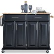 Homestyles Dolly Madison Wood Rolling Kitchen Cart in Black