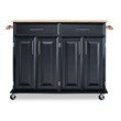 Homestyles Dolly Madison Wood Rolling Kitchen Cart in Black