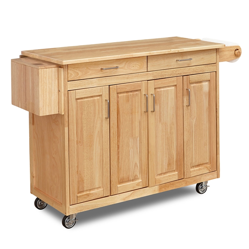Homestyles General Line Wood Rolling Kitchen Cart in Brown