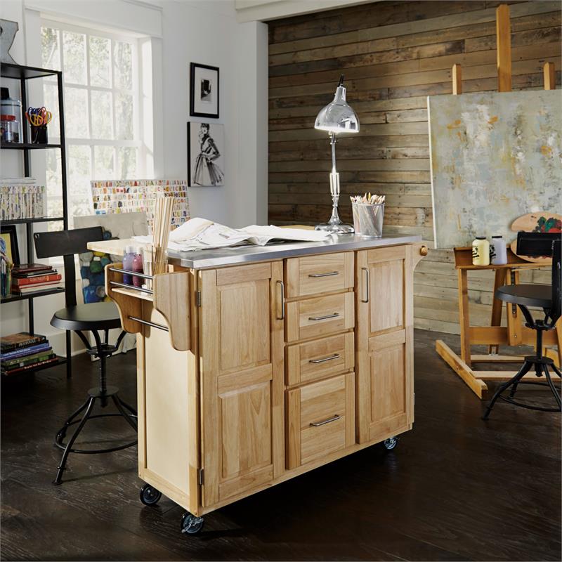 Homestyles General Line Wood Kitchen Cart in Brown