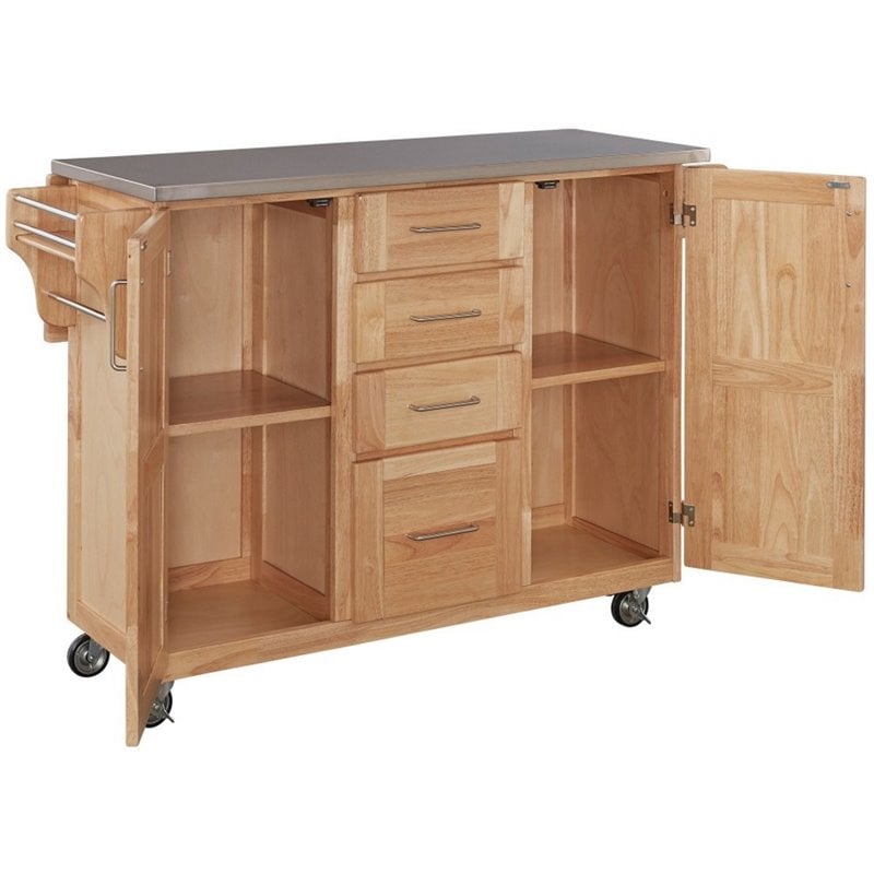 Homestyles General Line Wood Kitchen Cart in Brown
