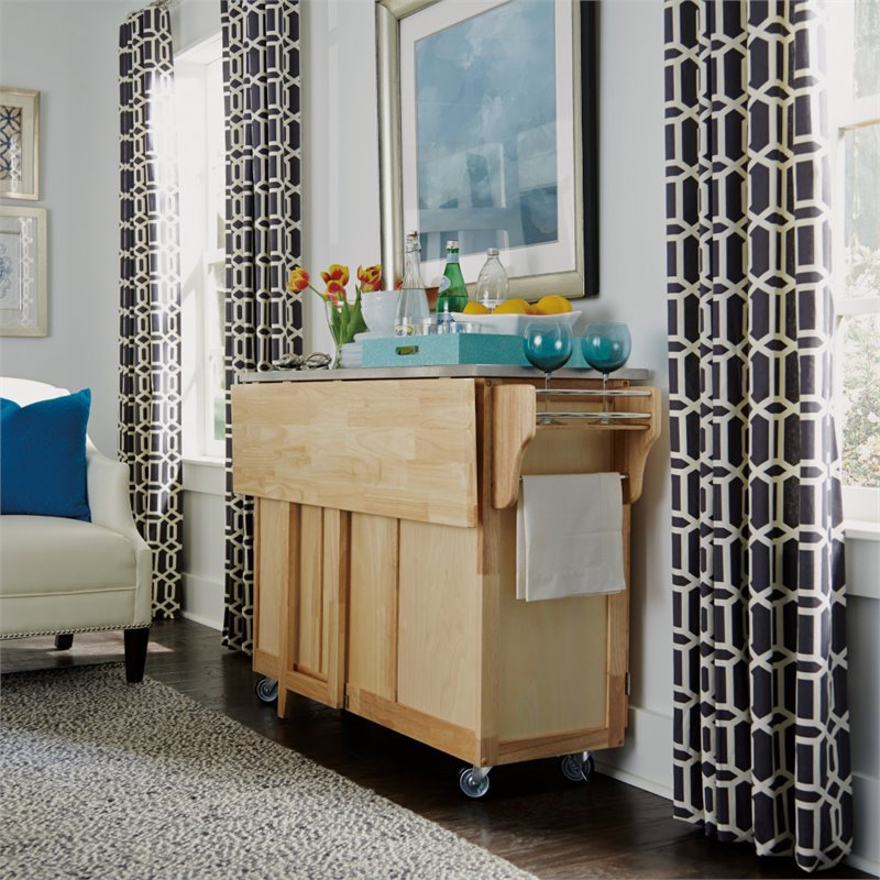 Homestyles General Line Wood Kitchen Cart in Brown