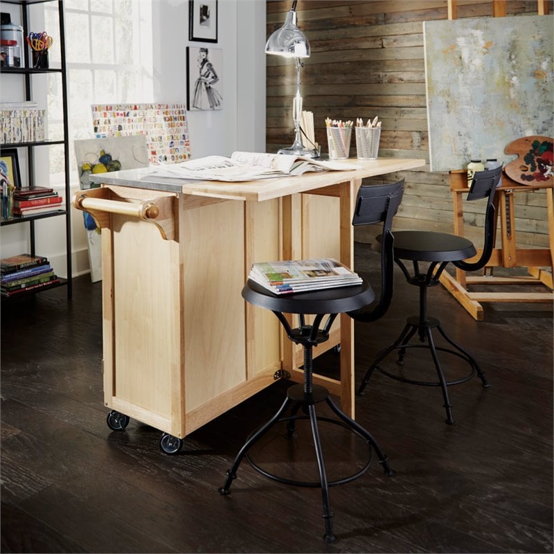 Homestyles General Line Wood Kitchen Cart in Brown