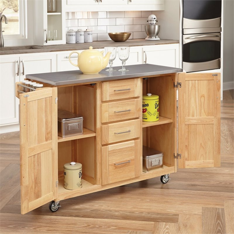 Homestyles General Line Wood Kitchen Cart in Brown