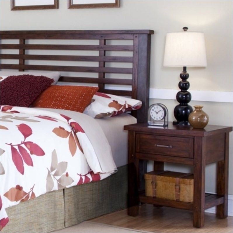 Headboard and Night Stand in Chestnut Finish - 5411-X015