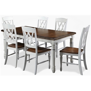 home styles monarch dining set in white and oak finish