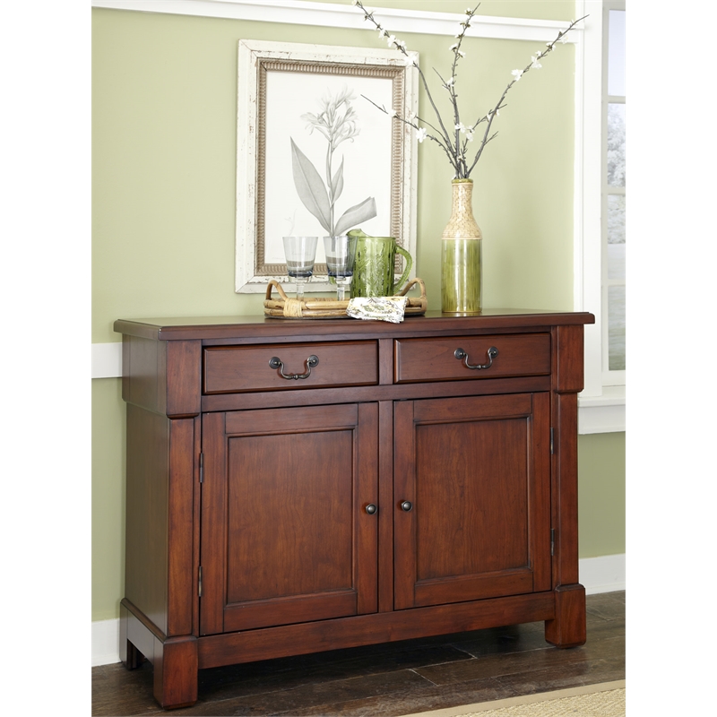 homestyles aspen wood buffet in brown