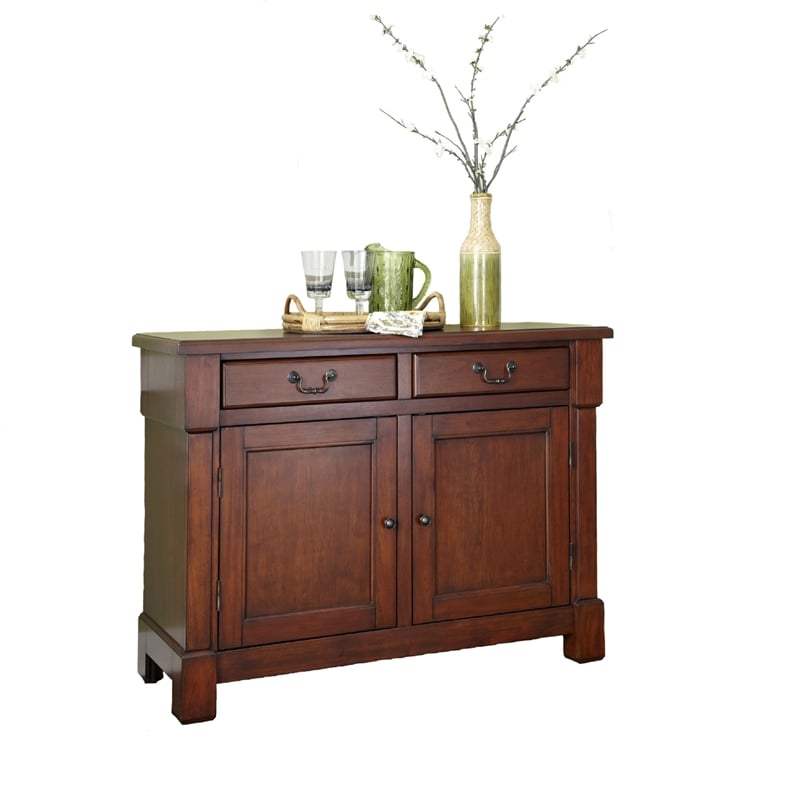 homestyles aspen wood buffet in brown