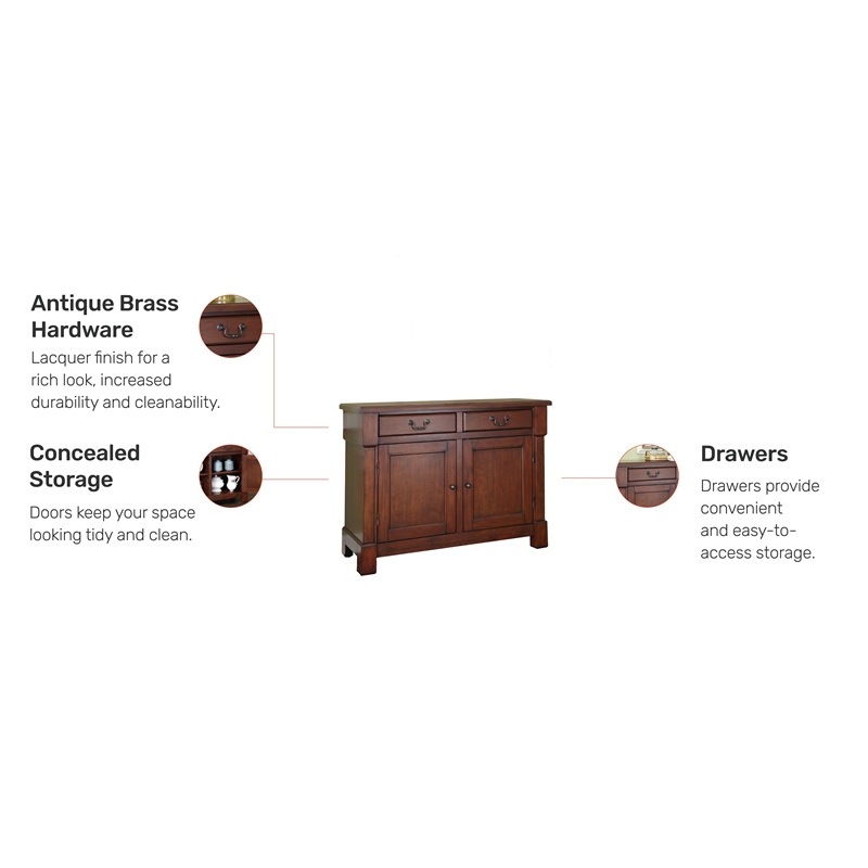 homestyles aspen wood buffet in brown