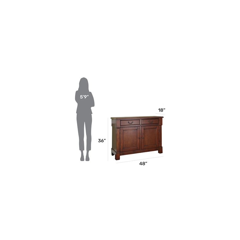homestyles aspen wood buffet in brown