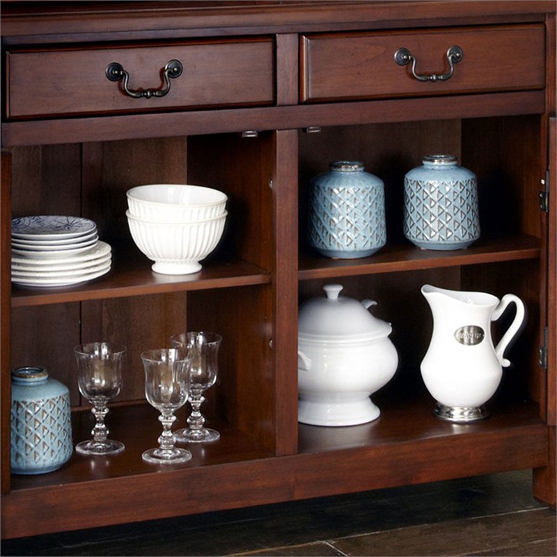homestyles aspen wood buffet in brown