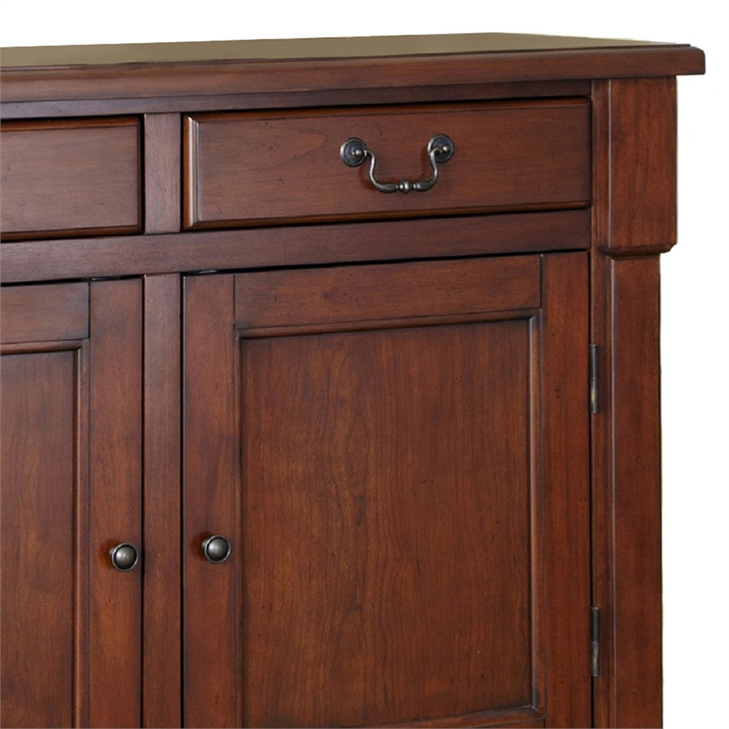 homestyles aspen wood buffet in brown