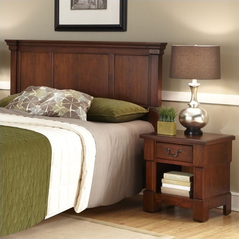 Home Styles Aspen Panel Headboard And Night Stand In Cherry 5520 X015