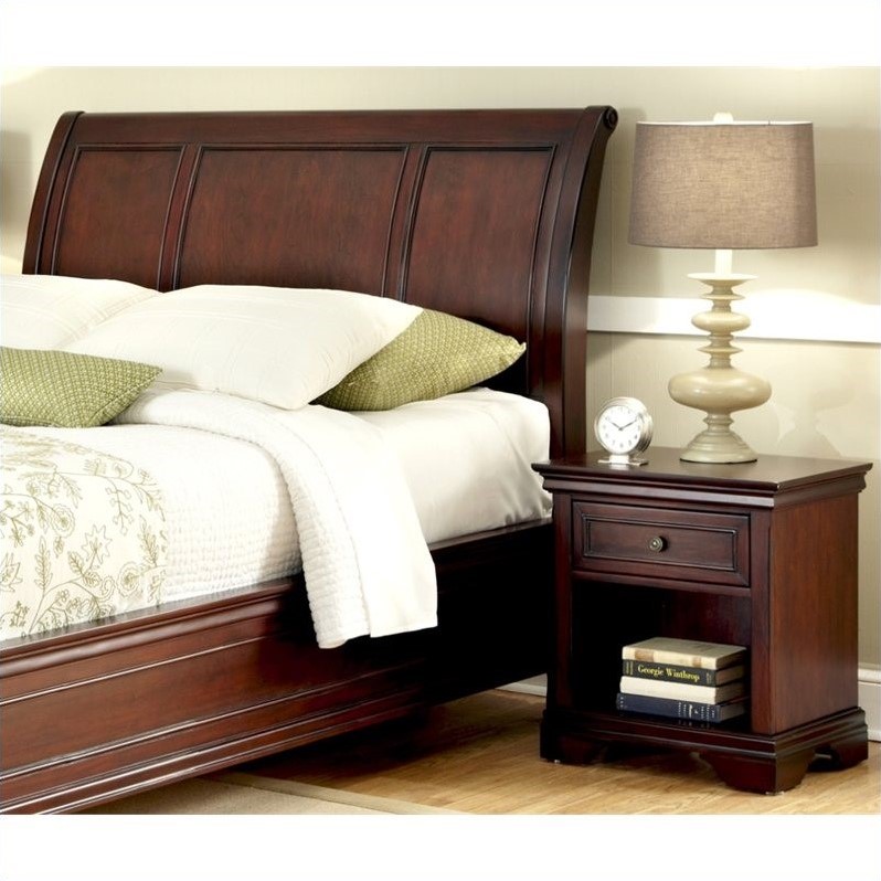 Home Styles Lafayette Sleigh Headboard and Night Stand in Espresso ...