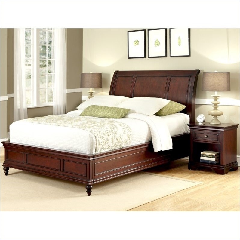 Home Styles Lafayette Sleigh Bed and Night Stand-Queen