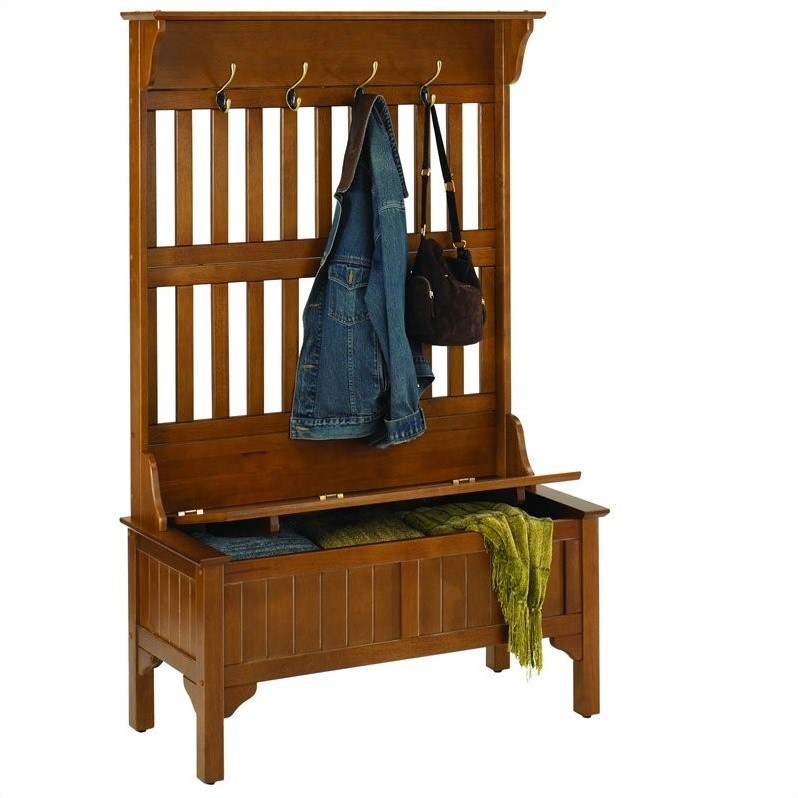 Homestyles Homestead Full Hall Tree in Cottage Oak Cymax Business