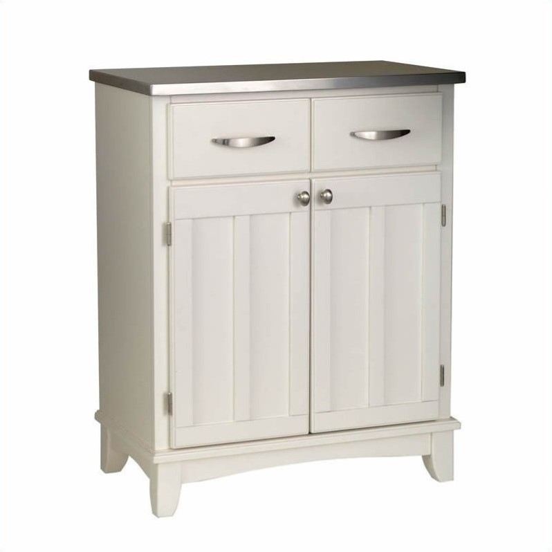 Buffet Server With Stainless Steel Top In White