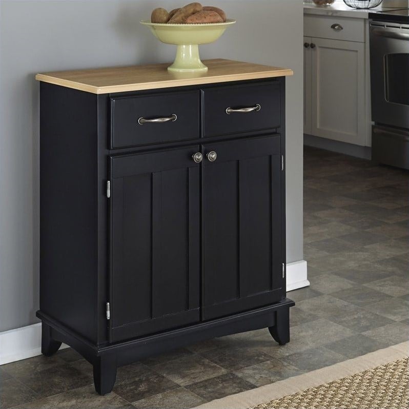 Home Styles Furniture Black Buffet Kitchen Island With Natural