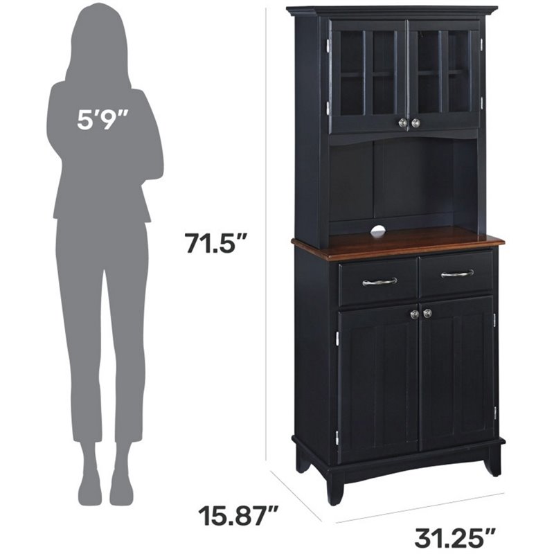 Homestyles Buffet of Buffets Black Wood Buffet with Hutch Cymax Business