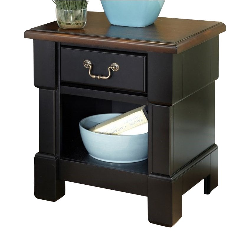 Home Styles Aspen Night Stand In Rustic Cherry And Black 5521 42