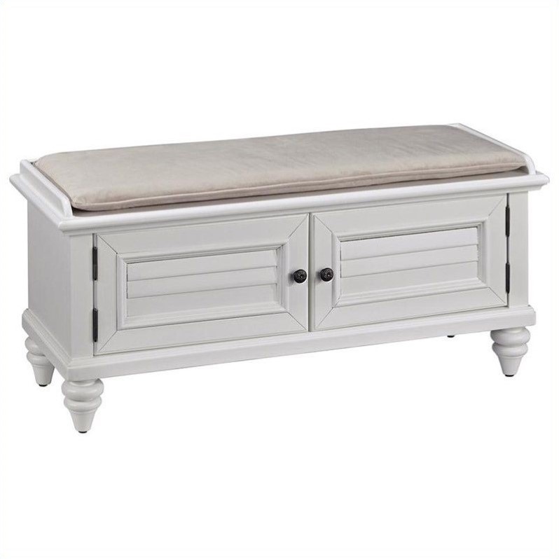 Upholstered Bench in Brushed White 554326