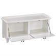 Homestyles Arts & Crafts Wood Storage Bench in Off White