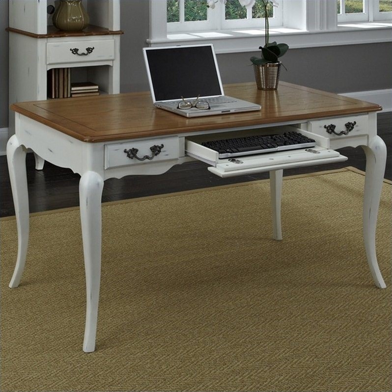 Executive Desk in Oak and Rubbed White 551815