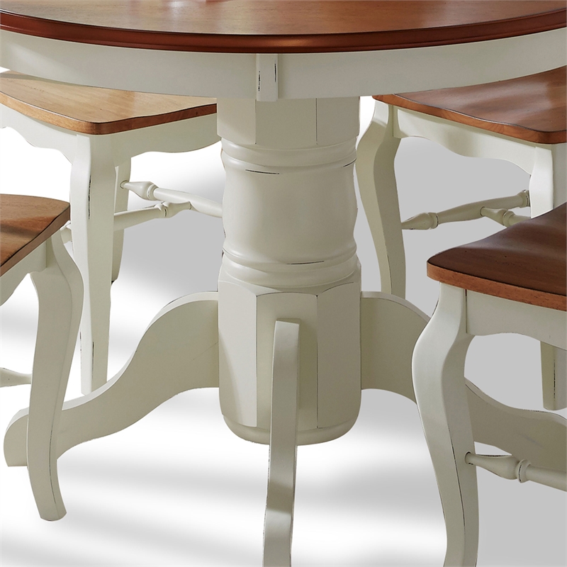 Homestyles French Countryside Wood 5 Piece Dining Set in Off White