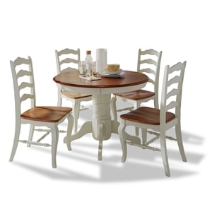 Homestyles French Countryside Wood 5 Piece Dining Set in Off White