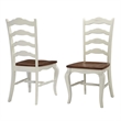 Homestyles French Countryside Dining Chair in Oak and Rubbed White (Set of 2)