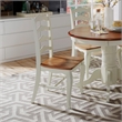 Homestyles French Countryside Dining Chair in Oak and Rubbed White (Set of 2)