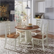 Homestyles French Countryside Dining Chair in Oak and Rubbed White (Set of 2)