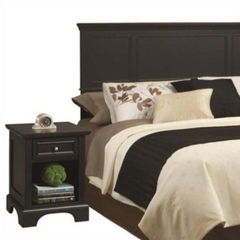 King Headboard with Night Stand in Black 55316011