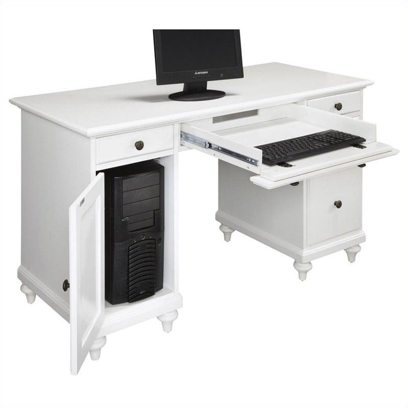 Pedestal Desk in Brushed White 554318