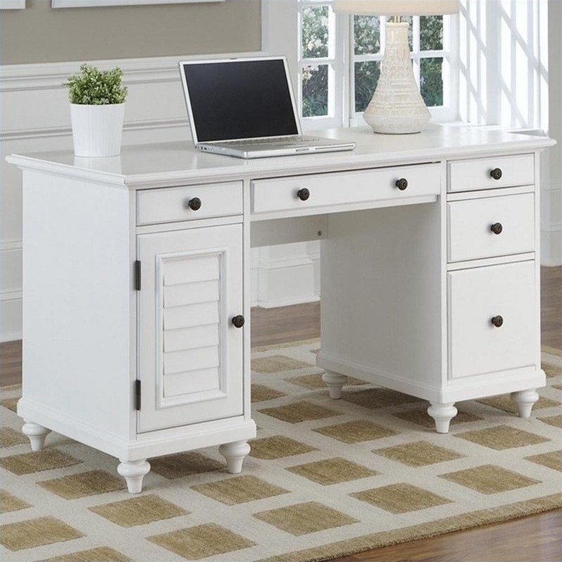 Pedestal Desk In Brushed White 5543 18