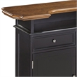 Homestyles Americana Black Wood Bar with Drawer and Wine Glass Storage