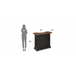 Homestyles Americana Black Wood Bar with Drawer and Wine Glass Storage