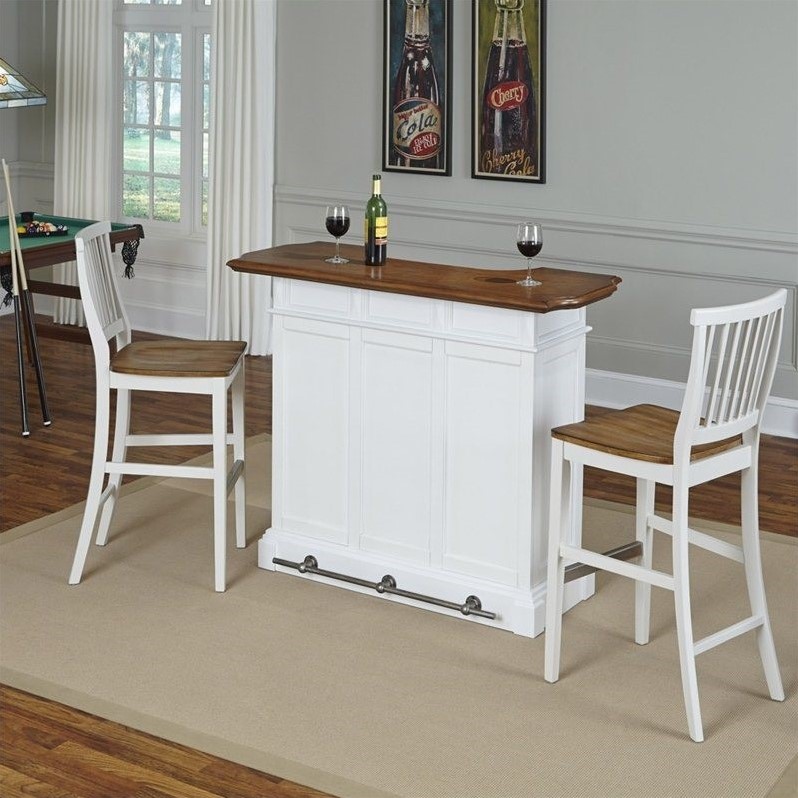 Home Bar And Two Stools In White Oak 5002 998