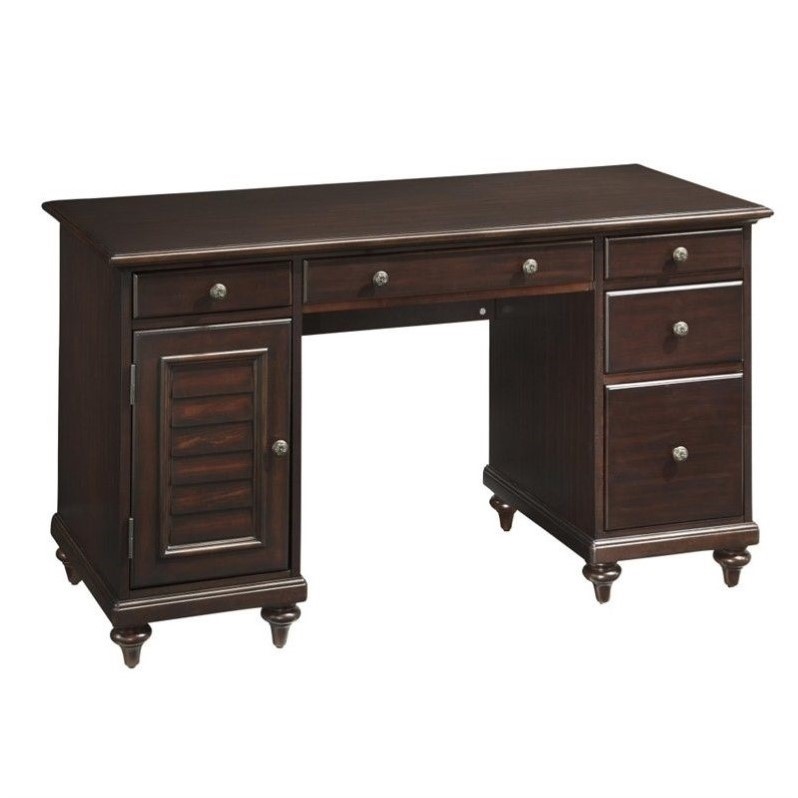 5 Drawer Wood Pedestal Desk in Espresso - 5542-18