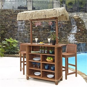 Tiki 3 Piece Patio Pub Set in Eucalyptus