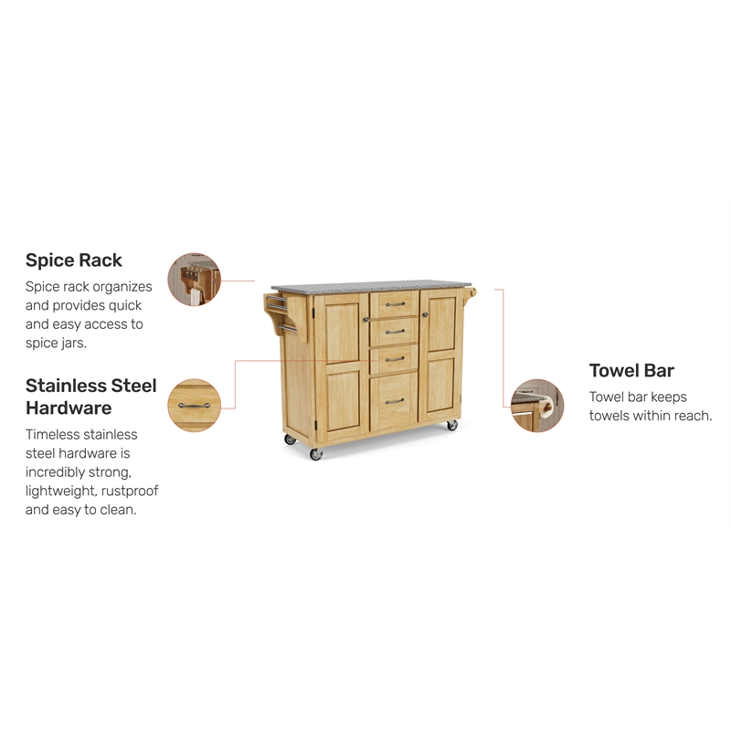 Homestyles Create-a-Cart Wood Rolling Kitchen Cart in Brown
