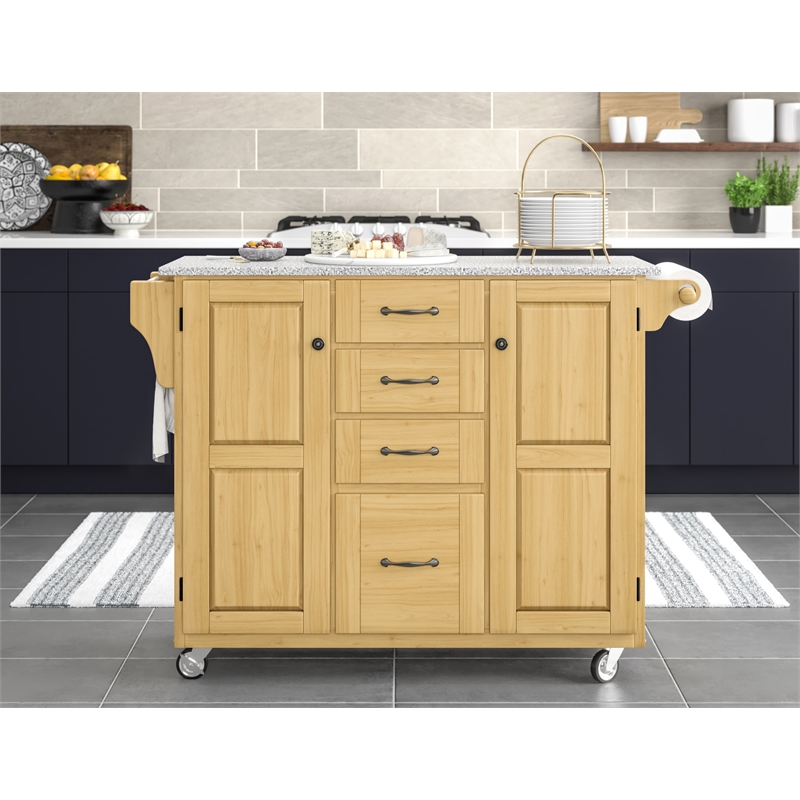 Homestyles Create-a-Cart Wood Rolling Kitchen Cart in Brown