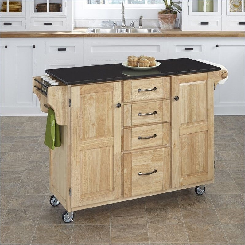Homestyles Create-a-Cart Wood Kitchen Cart in Brown