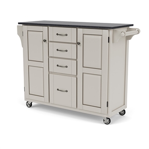 Homestyles Create-a-Cart Wood Rolling Kitchen Cart in Off White
